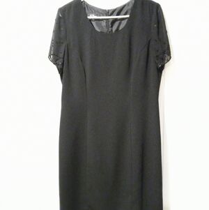 AGB black dress size 10 lacy beeded sleeve